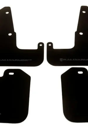 Limited Time Rally Armor UR Mudflaps Black Urethane Grey Logo 2011-2014 WRX Hatchback / 2008-2014 STI Hatchback