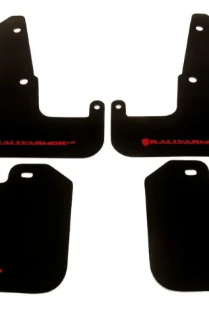Save Now Rally Armor UR Mudflaps Black Urethane Red Logo 2011-2014 WRX Hatchback / 2008-2014 STI Hatchback