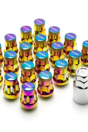 New Arrival Muteki SR35 16+4 Closed Ended Neo Chrome Lug Nuts 35mm 12x1.25 Most Subaru Models