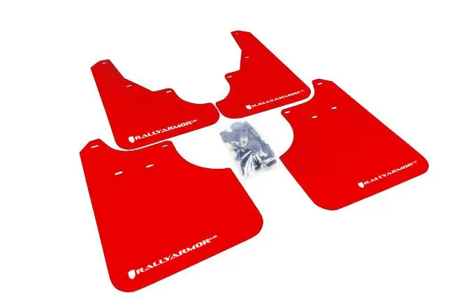 Affordable Rally Armor UR Mudflaps Red Urethane White Logo 2009-2013 Forester / 2009-2013 FXT