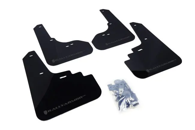 Rally Armor UR Mudflaps Black Urethane Grey Logo 2005-2009 Legacy / 2005-2009 Outback / 2005-2009 LGT Clearance