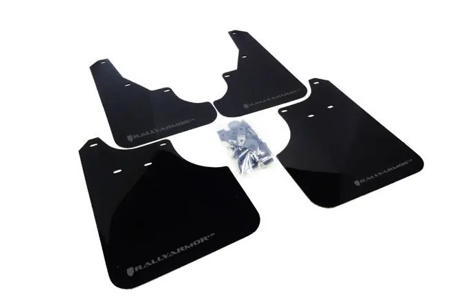 Top Pick Rally Armor UR Mudflaps Black Urethane Grey Logo 2009-2013 Forester / 2009-2013 FXT