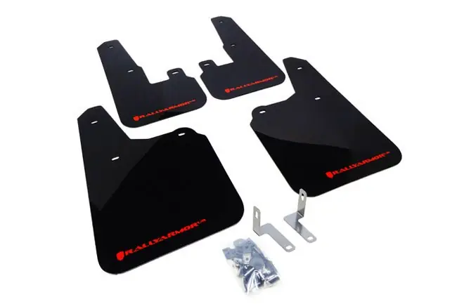 Rally Armor UR Mudflaps Black Urethane Red Logo 2010-2014 Outback Price Cut