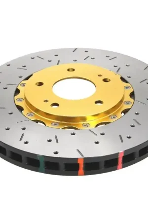 Final Sale DBA 5000 Series Drilled / Slotted 2 Piece Front Rotor w/ Gold Hat 2002-2014 WRX