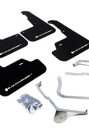 Authentic Rally Armor UR Mudflaps Black Urethane White Logo 2015-2021 WRX / 2015-2021 STI