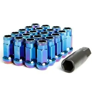 Muteki SR48 Burning Blue Neon Open Ended Lug Nuts 12X1.25 Most Subaru Models Professional Grade
