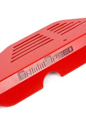 GrimmSpeed Alternator Cover Red 2002-2014 WRX / 2004-2021 STI / 2005-2009 Legacy GT / 2005-2009 Outback XT / 2004-2013 Forester XT Best Seller