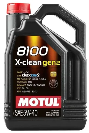 Secure Checkout Motul 8100 5W-40 X-clean Gen 2 Motor Oil 5L Bottle