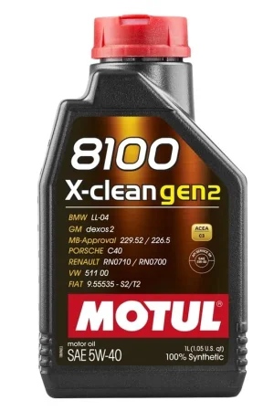 Premium Motul 8100 5W-40 X-clean Gen 2 Motor Oil 1L Bottle
