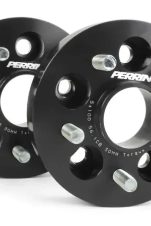 Perrin Wheel Spacers PAIR Black 30mm 5x100 2002-2014 WRX / 2004 / STI / BRZ / FXT / LGT In Demand
