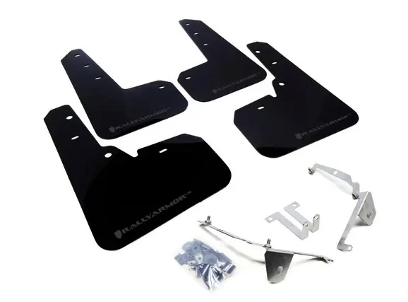 Rally Armor UR Mudflaps Black Urethane Grey Logo 2013-2017 Crosstrek XV Free Shipping