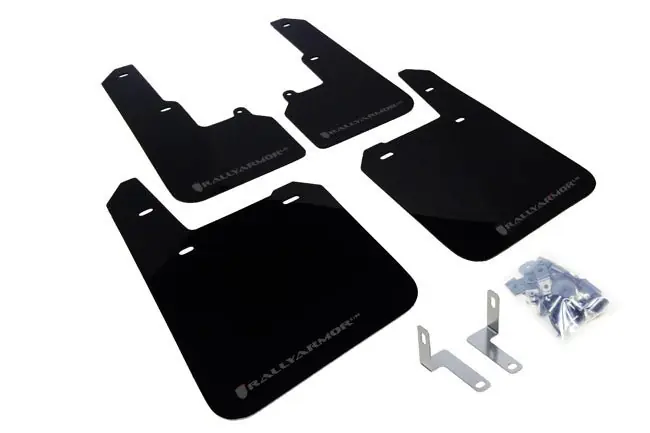 Rally Armor UR Mudflaps Black Urethane Grey Logo 2015-2019 Outback Brand New