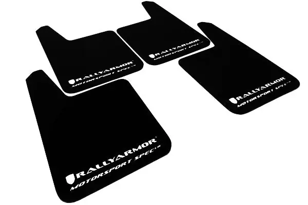 Rally Armor Universal MSpec Mudflaps Black Urethane White Logo Weekend Sale