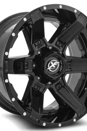 XF Off-Road XF-214 5x139.7/5x150 22x12 -44 Gloss Black + Gloss Black Inserts Best Choice