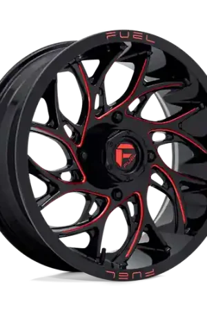 Fuel UTV D779 RUNNER UTV 4X137 22X7 +0 GLOSS BLACK MILLED CANDY RED Big Sale