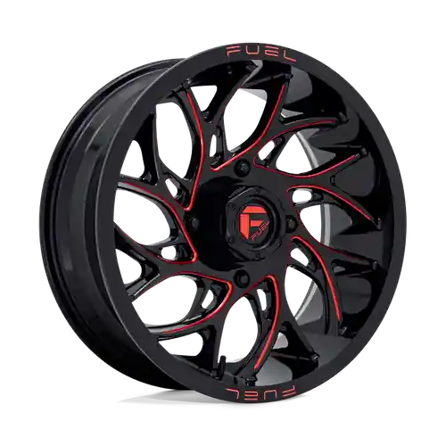 Fuel UTV D779 RUNNER UTV 4X137 22X7 +0 GLOSS BLACK MILLED CANDY RED Big Sale