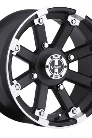 Special Discount Vision ATV 393 Lock Out 4x136 15x7+2 Matte Black Machined Lip