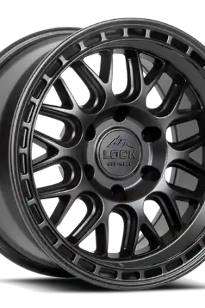 Genuine LOCK OFFROAD ONYX 5x127 17x9+1 Matte Black W Matte Black Ring