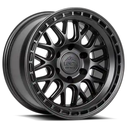 Genuine LOCK OFFROAD ONYX 5x127 17x9+1 Matte Black W Matte Black Ring