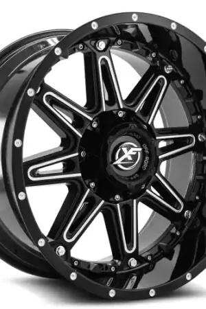 XF Off-Road XF-217 5x114.3/5x127 20x10 -12 Gloss Black & Milled + Black Inserts Professional Grade