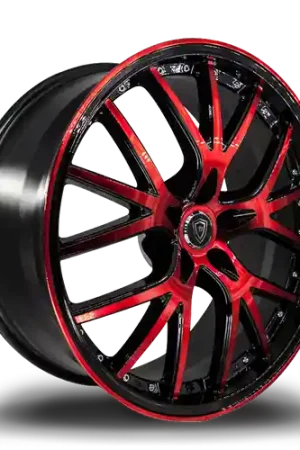 Express Delivery WHITE DIAMOND w530 5x114.3 20x8.5+35 RED FACE / BLACK