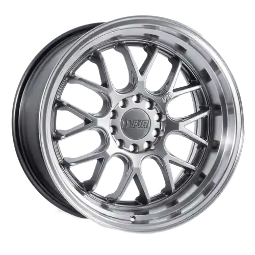 F1R F21 5x112/5x114.3 18x8.5 +45 Hyper Black/Polish Lip v2 Best Choice