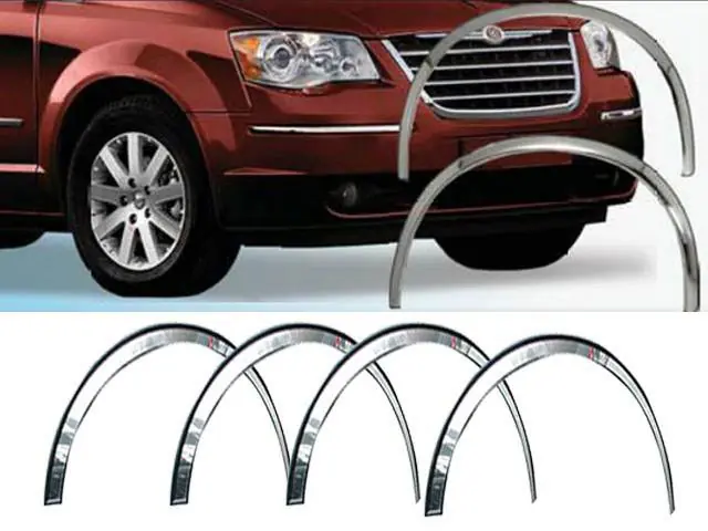 Editor’s Pick GRAND CARAVAN 4dr QAA Molded Stainless 4pcs Wheel Well Fender Trim WZ48895