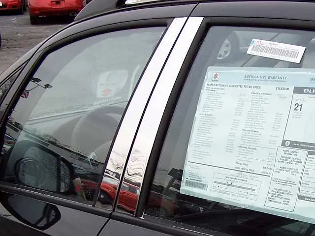 Free Returns SUZUKI SX4 4dr QAA Stainless 4pcs Pillar Trim PP29875