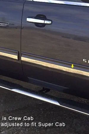 CHEVROLET SILVERADO Extra Cab QAA Stainless 4pcs Rocker Panel Trim TH49185 Wholesale