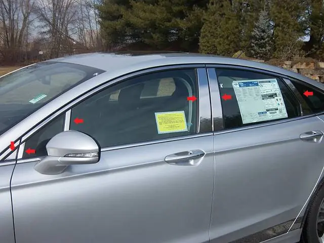 Fan Favorite FORD FUSION 4dr QAA Stainless 12pcs Pillar Trim PP53395