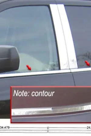 CHEVROLET SILVERADO 4dr QAA Stainless 4pcs Window Sill Accent WS54185 Bulk Order