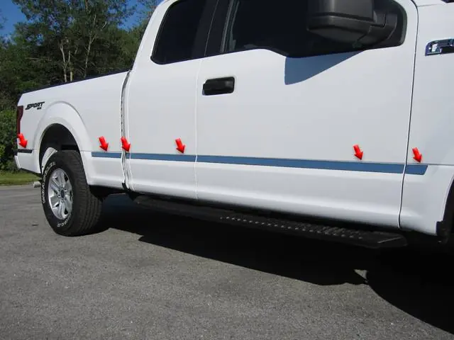 Money Back Guarantee FORD F-150 Super Cab, 6.5' bed QAA Stainless 12pcs Molding Insert MI55302