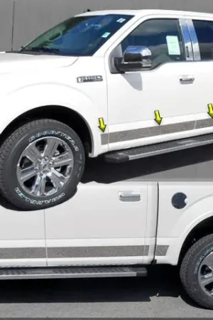 Direct From Manufacturer FORD F-150 Crew Cab, 5.5 bed QAA Stainless 12pcs Rocker Panel Trim TH55316