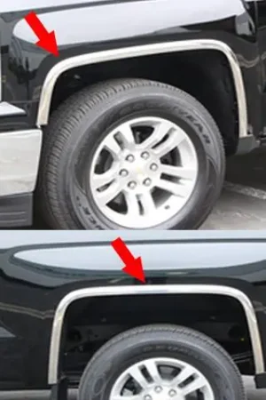 SILVERADO 4dr QAA Molded Stainless 4pcs Wheel Well Fender Trim WZ56181 Price Cut