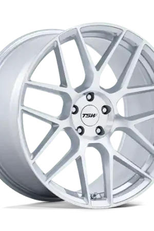 Authentic TSW TW002 LASARTHE 5X112 18x9.5 +22 GLOSS SILVER MACHINED