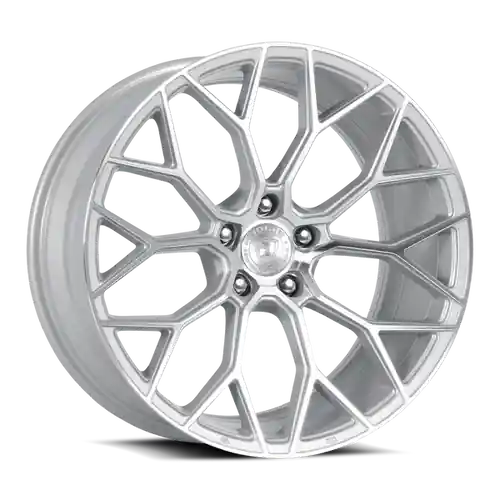 DOLCE PERFORMANCE PISTA 5x112 20x8.5 +28 Gloss Silver Machined Face Free Returns