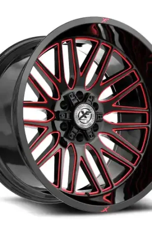 Latest XF Off-Road XF-240 6x135/6x139.7 20x9 +0 Gloss Black & Red Milled