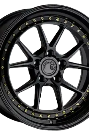 Weekend Sale Aodhan DS08 5x114.3 18x9.5+22 Gloss Black W /Gold Rivets