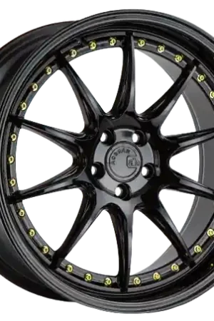 Aodhan DS07 5x114.3 18x10.5+15 Gloss Black W /Gold Rivets Discount