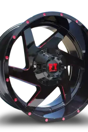 FULL THROTTLE FT6052 5x127/5x139.7 20x10-24 BLACK/RED/MILLED Modern