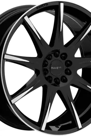 RAVETTI M9 5X110/5X114.3 17x7.5 +40 BLACK MACHINED Exclusive