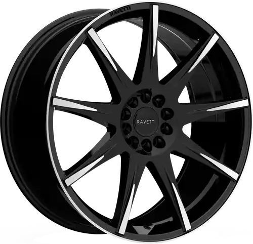 RAVETTI M9 5X110/5X114.3 17x7.5 +40 BLACK MACHINED Exclusive