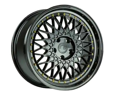 Aodhan AH05 5x114.3 18x9.5+35 Gloss Black W /Gold Rivets Latest