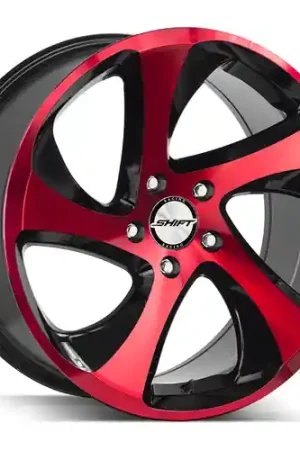 Top Rated Shift Strut 5x100 18x8.5 +35 Gloss Black Candy Red Face