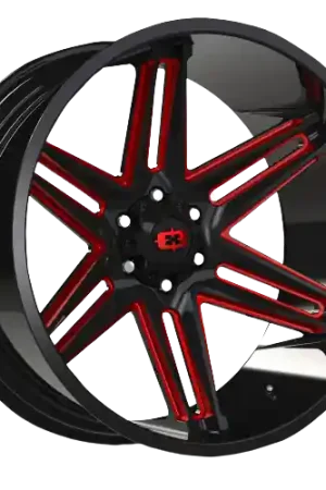 Vision Off-Road 363 Razor 8x170 22x10-19 Gloss Black Milled Spoke with Red Tint Free Shipping
