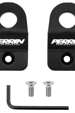 PERRIN Upper Radiator Brackets (Black) - 2008-2021 Subaru WRX / STI Last Chance