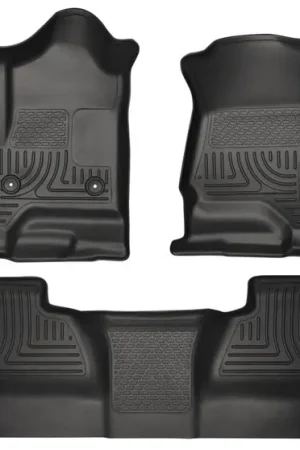 Fan Favorite Husky Liners 14 Chevrolet Silverado/GMC Sierra WeatherBeater Black Front & 2nd Seat Floor Liners
