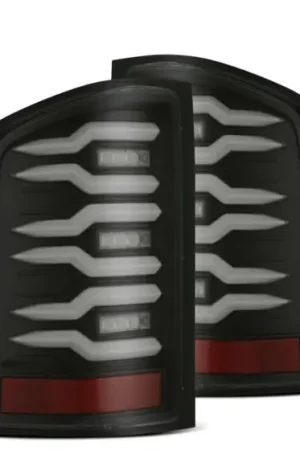 Viral AlphaRex 07-14 Chevrolet Silverado 1500/2500HD/3500HD Luxx-Series LED Tail Lights Blk w/Smoked Lens