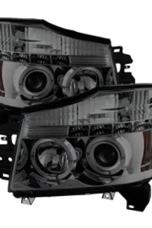 Spyder Nissan Titan 04-14/Armada 04-07 Projector Headlights LED Halo LED Smke PRO-YD-NTI04-HL-SM High Quality