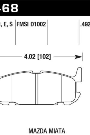 Hawk 03-05 Miata w/ Sport Suspension HP+ Street Rear Brake Pads (D1002) Must Have
